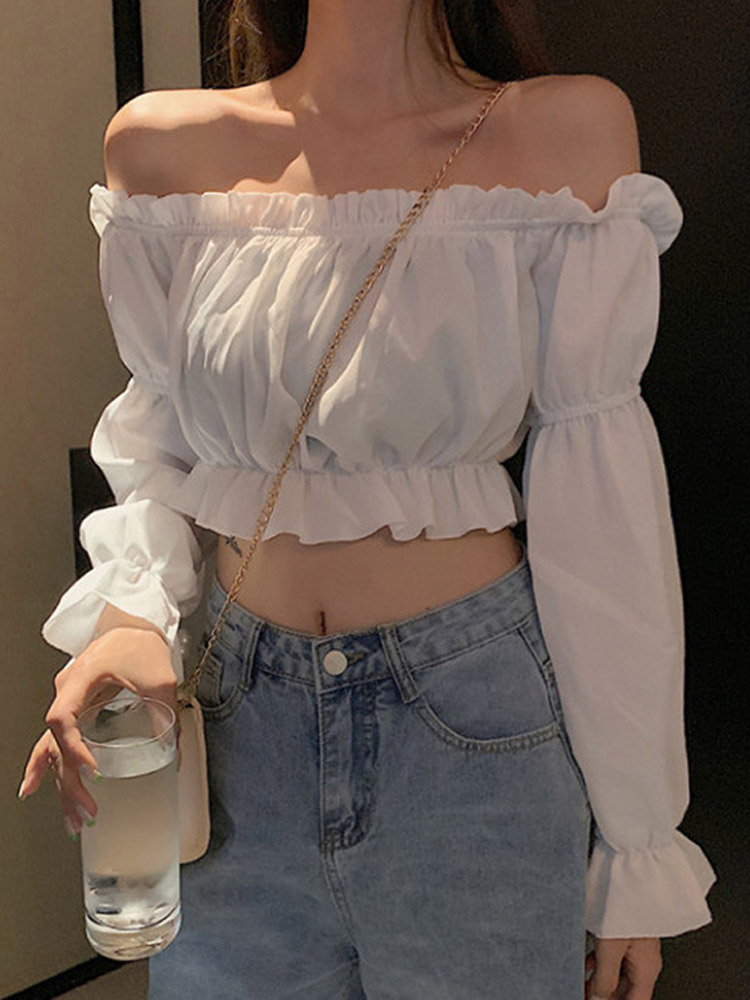 Crop Top Crochet - Женский топ, сексуальная блузка с открытыми