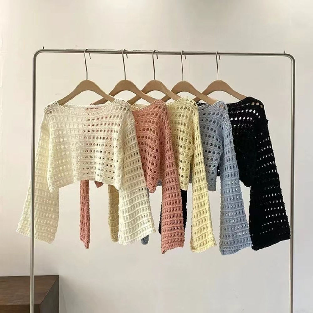 Женский летний вязаный свитер  – обзор и цена Crop Top Crochet