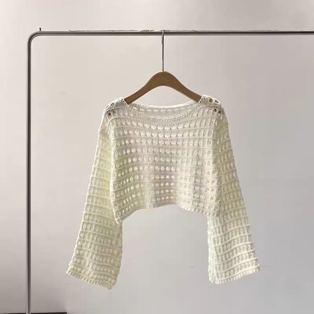 Женский летний вязаный свитер  – обзор и цена Crop Top Crochet