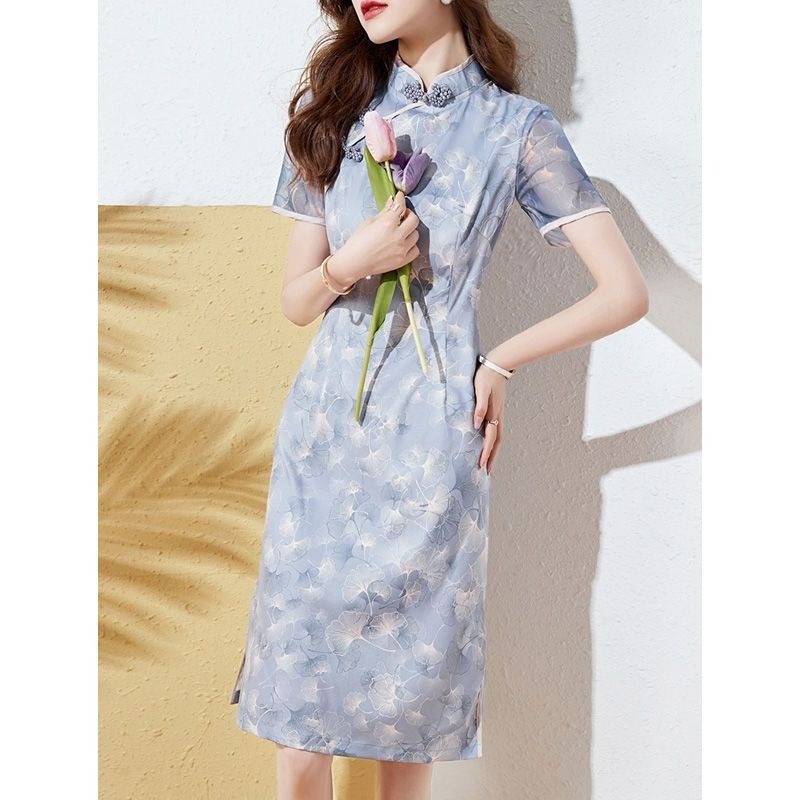 Женское светло-голубое платье- – обзор и цена Midi Skirt Floral