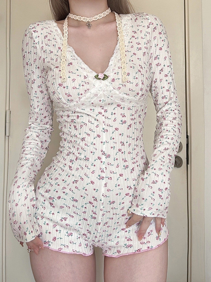 Новинка 2025 года, домашний ко – обзор и цена Romper Floral Print