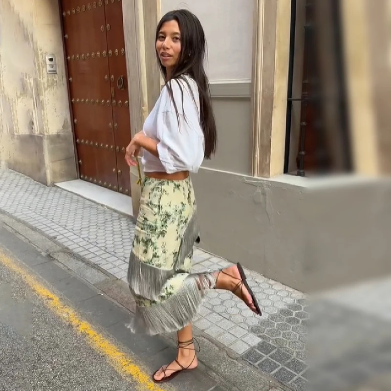 Женское элегантное платье с вы – обзор и цена Midi Skirt Floral