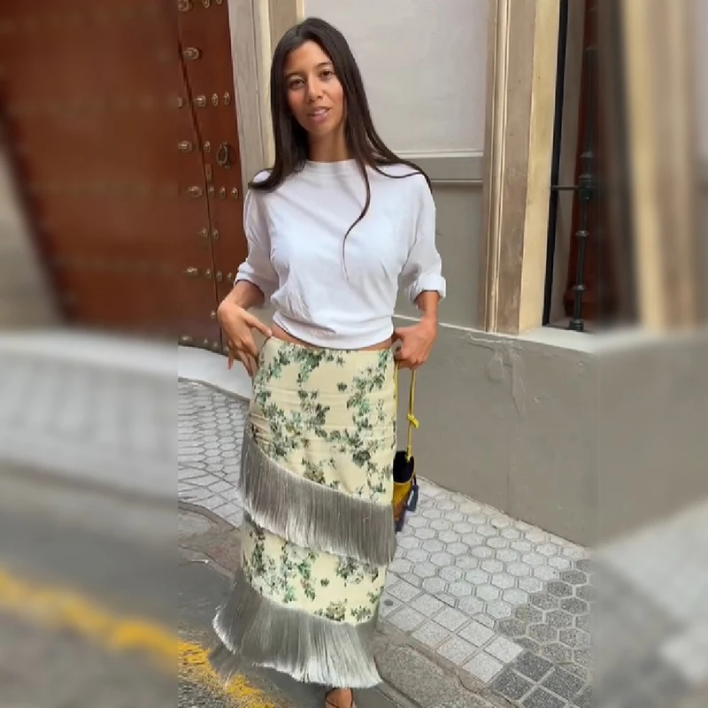 Женское элегантное платье с вы – обзор и цена Midi Skirt Floral